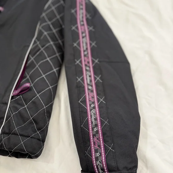 Lecaf Women’s Snowboard Jacket Small 95 Black Purple Quilted Insulated Ski Coat - Picture 7 of 17